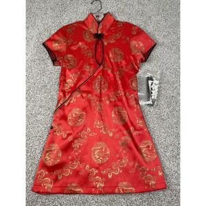 Frederick's of Hollywood Red and Gold Mini Dress